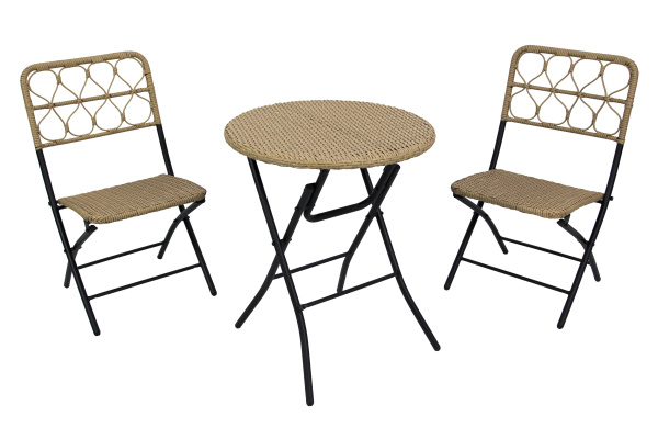 Набор мебели Арго  1 уп. (стол+2кресла, ротанг темно-беж) 