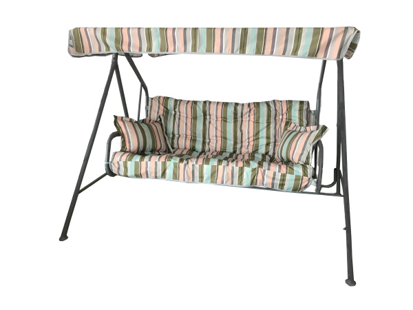 Качели садовые 2-х местные Невада (аналог Бари)(каркас антрацит, м/э разноцветный рис.полоска)1 уп.
