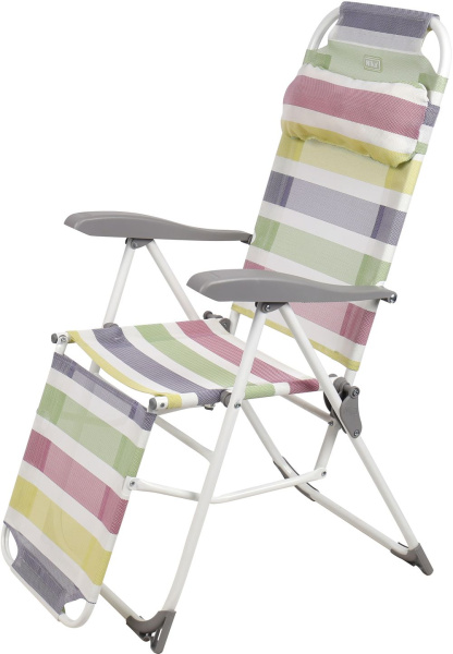 Кресло -шезлонг Ника К3/П (1шт. в упаковке (каркас серый, ткань цветные полоски)) 