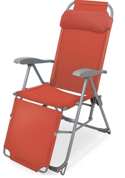 Кресло -шезлонг Ника К3/ГН (1шт. в упаковке (каркас серый, ткань гранатовая)) 