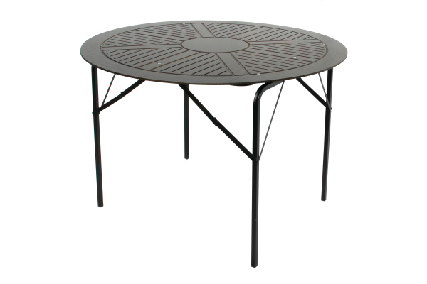 Стол к набору Бистро арт.КА6266 круглый (каркас черный, столешница коричневая)