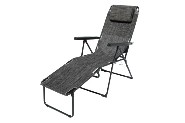 Кресло -шезлонг Роберто (каркас антрацит, ткань серая) 