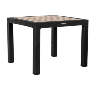 Стол пластиковый RATTAN 95x95см квадратный (антрацит)