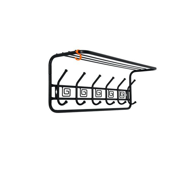 Вешалка с полкой Ажур 80 см (черный)