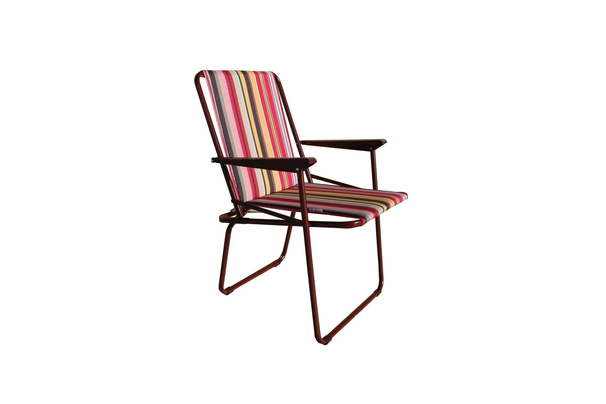 Кресло складное Фольварк мягкое (5 шт в упаковке (каркас бордовый, ткань разноцв.полоска)) арт. с565-67.1