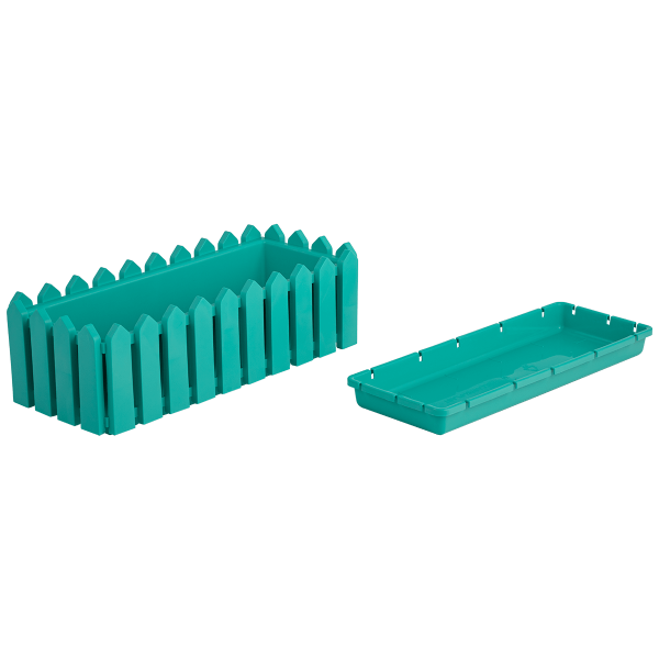 Кашпо Лардо прямоугольное (в уп. 4шт) (бирюзовое)