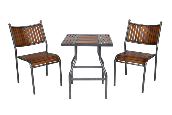 Набор мебели Бетта Мини  (2 стула+квадр.стол) (каркас серый) 