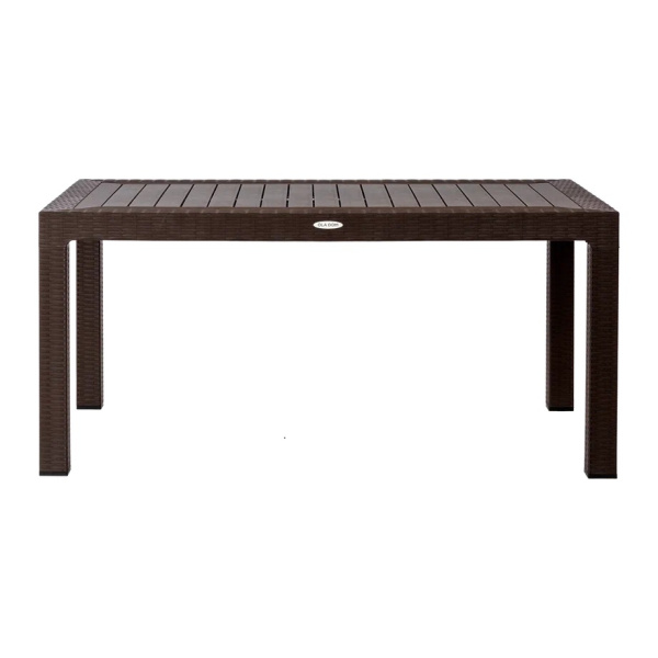 Стол пластиковый RATTAN 160x95см прямоугольный (коричневый)