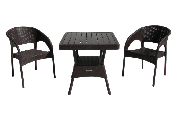 Набор мебели Ola Dom  (2стула+стол 76x76см) (коричневый) 