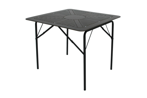 Стол к набору Бистро арт.KA6273 квадратный (каркас черный, столешница коричневая)