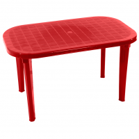 Стол пластиковый овальный красный
