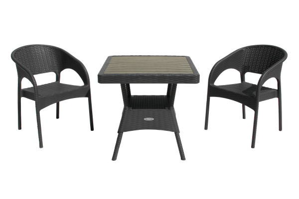 Набор мебели Ola Dom  (2стула+стол 76x76см) (антрацит) 
