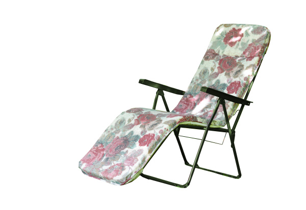 Кресло -шезлонг Альберто-2 (в уп.2 шт.) (каркас зелен., ткань бордовые цветы) 