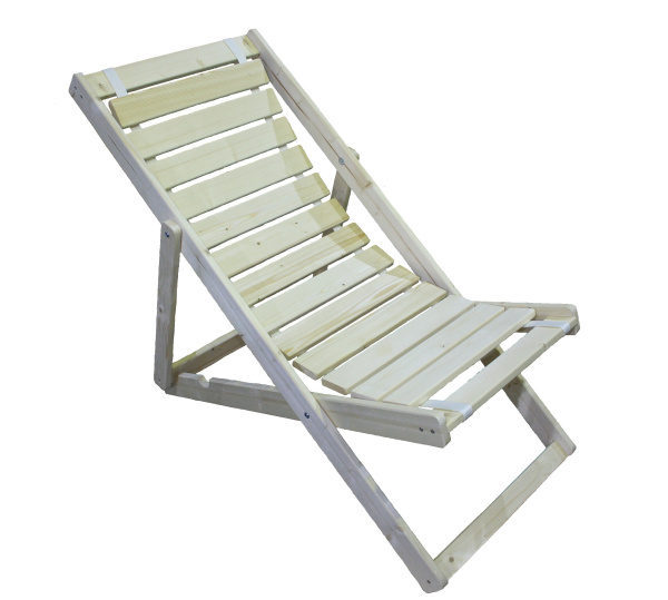 Кресло -шезлонг Альбатрос-2 деревянный (Россия) (1шт. в упаковке (каркас светлое дерево)) 