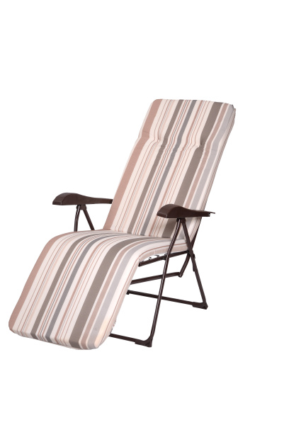 Кресло -шезлонг Альберто-3 (2 шт в в уп.) (каркас антрацит, ткань бежевая. полоска) 