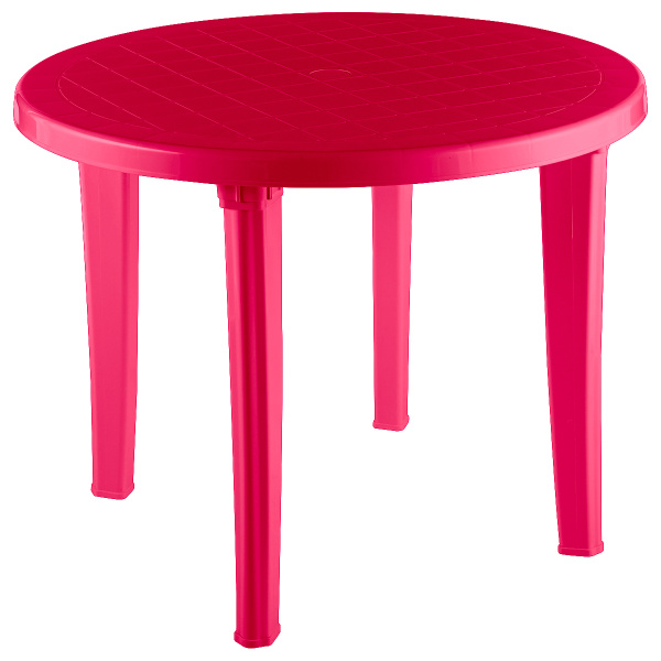 Стол пластиковый  круглый (фуксия) розовый