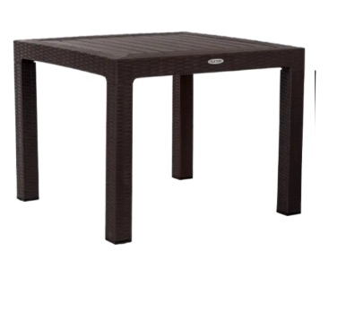 Стол пластиковый RATTAN 95x95см квадратный (коричневый)
