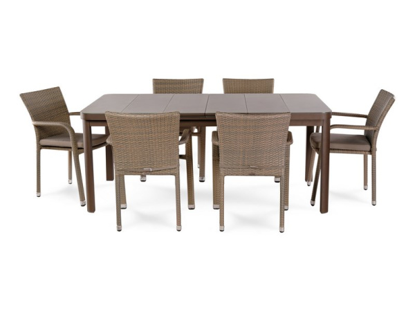 Обеденный комплект SUNSTONE на 6 персон со стульями