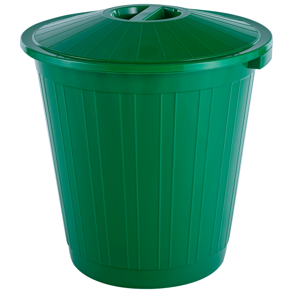 Бак круглый с крышкой 80л. (в уп 10шт.) (зеленый)