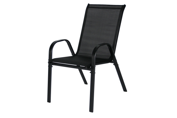 Стул к набору Сан-Ремо разборный 2 шт./кор.,цена за 1 шт.(каркас черный, сиденье черное) Китай