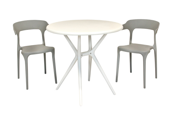 Набор мебели ЕНОВА  3уп (2 уп 2 стула ЕНОВА сер.new+ 1упСтол ТЕОРИ бел) 