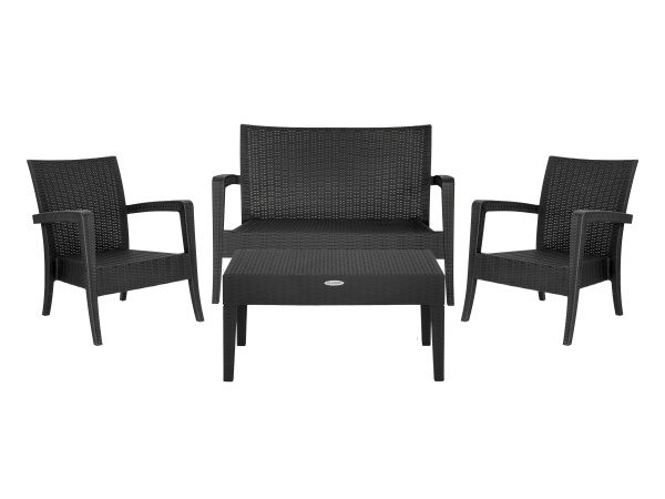 Набор мебели Ola Dom Делюкс  (2 кресло-диван+стол 92x53см+диван) (антрацит) 