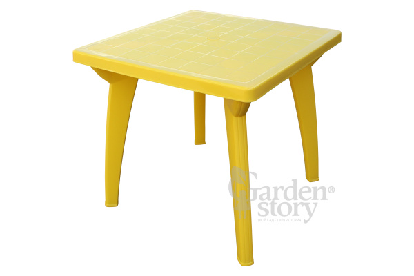 Стол пластиковый Луна квадратный (желтый)