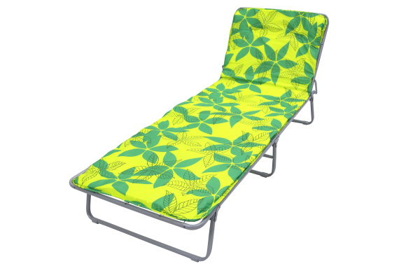 Кровать раскладная Стефания п/мягкая лист 10мм (цвет ткани зеленый, желтый рис.листья (1 шт. в уп. г