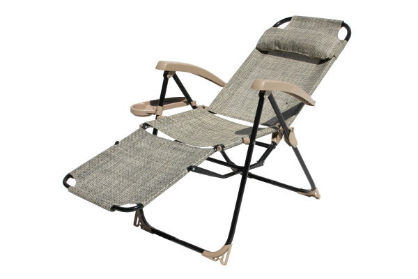 Кресло -шезлонг с полкой КШ3/3 (1шт. в упаковке (каркас черный, ткань ротанг)) 