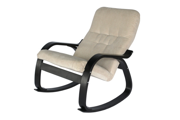Кресло -качалка Сайма мебельная ткань (2 уп. каркас венге 1 уп., сиденье слоновая кость 1 уп.) 