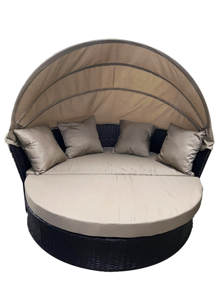 Диван -трансформер Вилла ротанг искусственный 1 уп (ротанг коричневый, м/э бежевый)(Т)