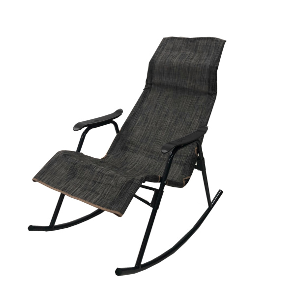 Кресло -качалка Нарочь (каркас черный, сиденье серое), 1 уп. 