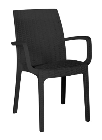 Стул пластиковый RATTAN (антрацит)