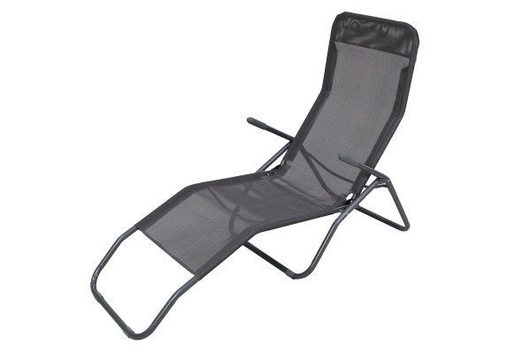 Кресло -шезлонг Капри УЦЕНКА (каркас серый, ткань серая), 1 уп. 