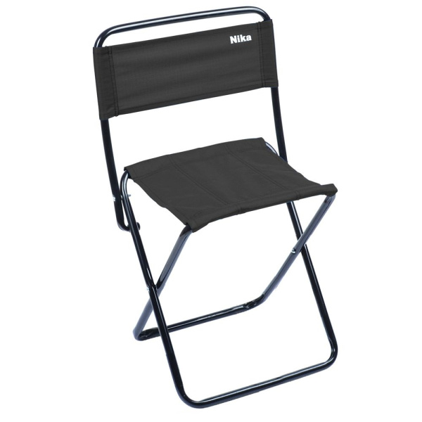 Стул складной со спинкой ПС2/Ч (5 шт. в уп,аналог Рыбака)(каркас черный, ткань черная))