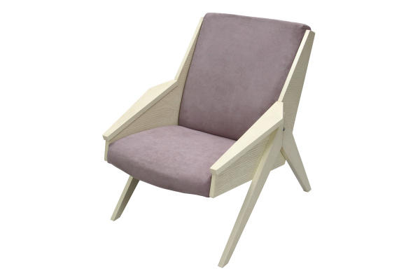 Кресло БЭМБИ АМБЕР Д 1 уп. (каркас дуб, сиденье Verona Rose розовое). 