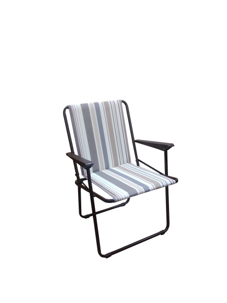 Кресло складное Фольварк мягкое (5 шт в упаковке (каркас коричневый, ткань корич.белая.полоска)) 