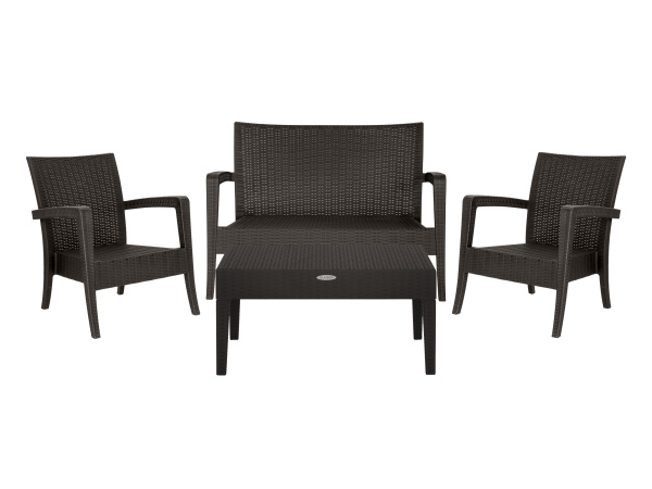 Набор мебели Ola Dom Делюкс  (2 кресло-диван+стол 92x53см+диван) (коричневый) 