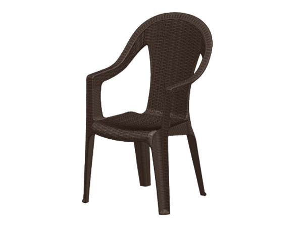 Кресло пластиковое Элластик плетеное (коричневый)