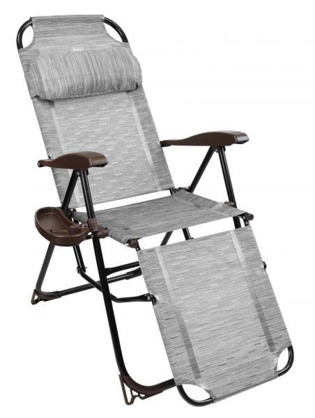 Кресло -шезлонг с полкой КШ3/4 (1шт. в упаковке (каркас черный, бамбук))   