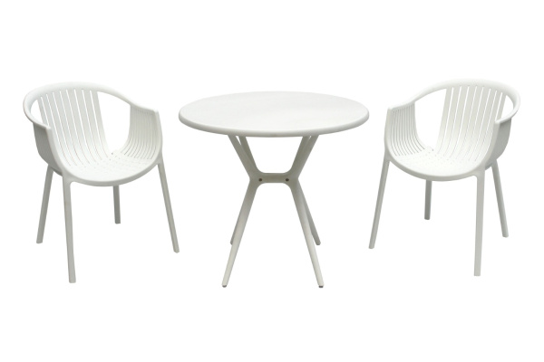 Набор мебели ЭСКАЛЕЙТ  (2стула ЭСКАЛЕЙТ бел+стол ТЕОРИ белый) 