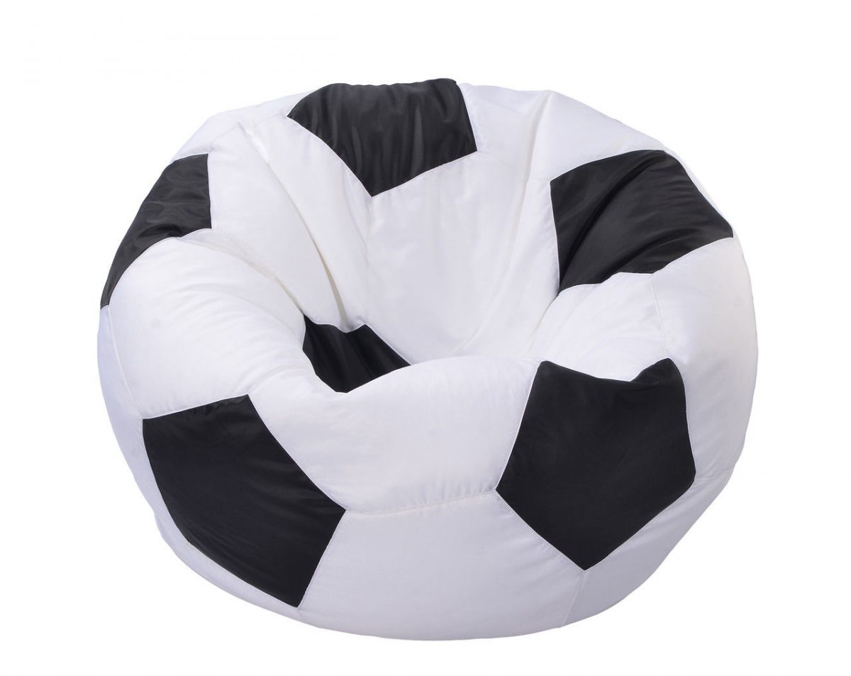 Кресло-мешок Мяч оксфорд бело-черное (белый фон)