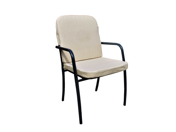 Стул к набору Прованс (каркас черный, подушка бежевая)