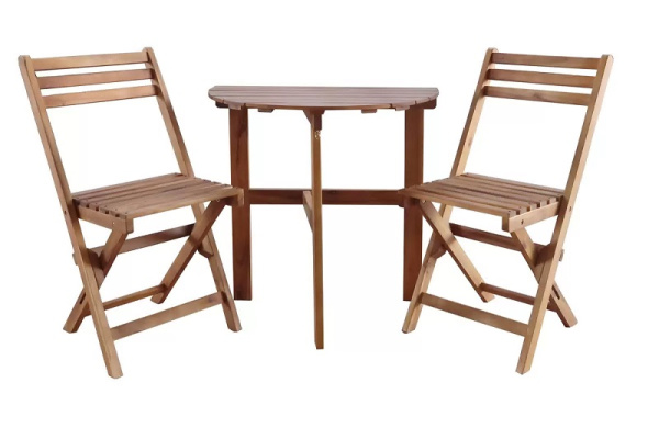 Набор мебели садовый Родос из акации  1 уп (3 предмета: стол+ стул 2шт)  