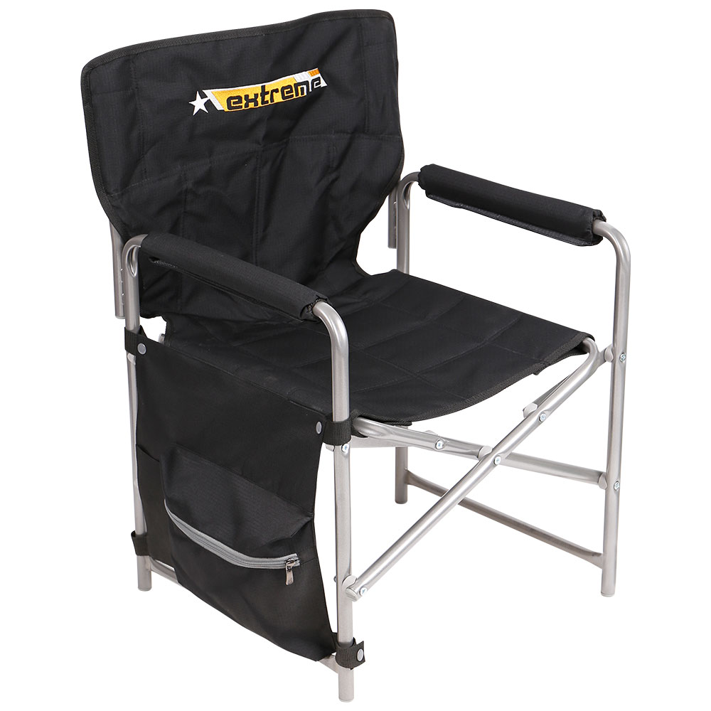Кресло складное c карманами КС2 (2 шт в упаковке (каркас серый, ткань черная) 
