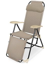 Кресло -шезлонг Ника К3/ПС (1шт. в упаковке (каркас черный,ткань песочная)) 