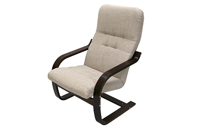 Кресло  Сайма мебельная ткань (2 уп. каркас вишня 1 уп., сиденье Латте 1 уп.) 