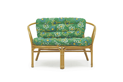 Набор мебели Багамы  (диван+2кресла+стол (2 уп.), каркас медовый, подушки зеленые) 