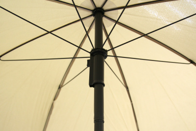 Набор мебели Ялта складной со спинкой 1 уп. (4 кресла+стол+зонт)(каркас черн, ткань бежевая) 