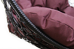 Кресло подвесное Фиджи Лайт (стойка+основание.черн.,корзн.черн.,подуш.бордовая. 3уп. (Б))